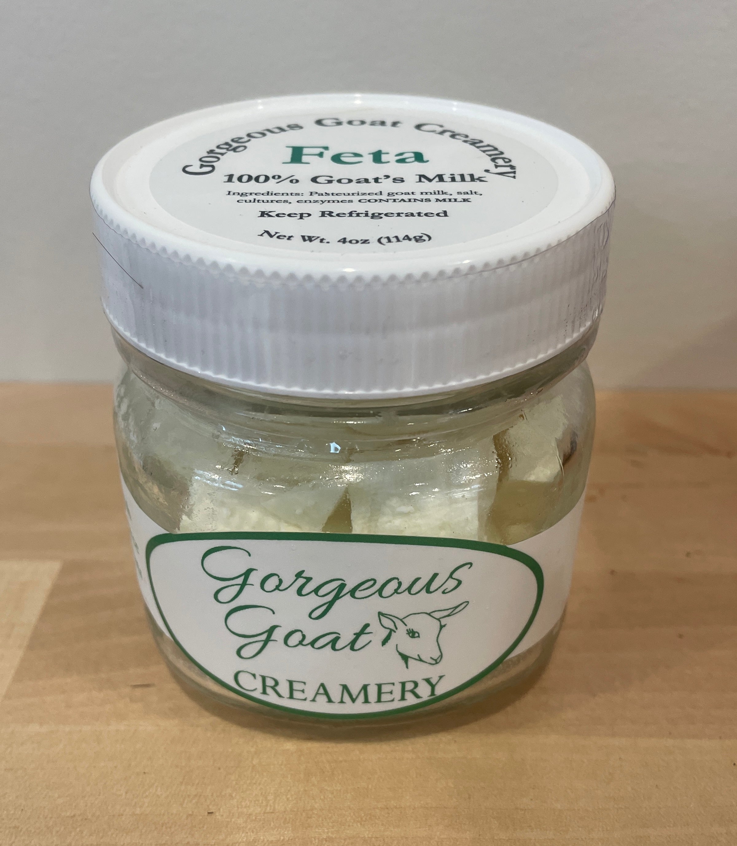 Feta  4oz Jar - Gorgeous Goat Creamery